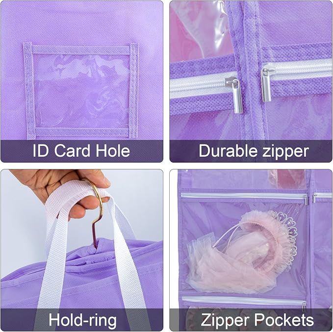 40 inch Dance Costume Bags for Dance Competitions,Dance Garment Bag,Kids Garment Bags for Dance Costumes,Garment Bags for Hanging Clothes with Pocket,Garment Bags for Travel Storage