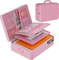 DocSafe 5200°F Fireproof Document Organizer Box with Lock, Pink (Soft) | Heat Insulated 8 Layers File Protection Bag,Water-Resistant Zipper,Portable Home Office Travel Safe Storage for Files,Laptop