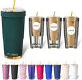Frost Buddy Togo Buddy 30oz Tumbler - Stainless Steel (Emerald Elegance) | Double-wall vacuum insulated | Spill-proof flip lid | Great for hot or iced drinks | Cup-holder friendly