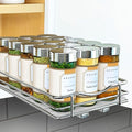 LYNK PROFESSIONAL® Pull Out Spice Organization for Cabinets - 6-3/8 inch Wide – Spice Rack for Inside Cabinets, Slide Out Spice Rack Organizer for cabinet – Pull Out Spice Rack, Sliding 1 Tier Chrome