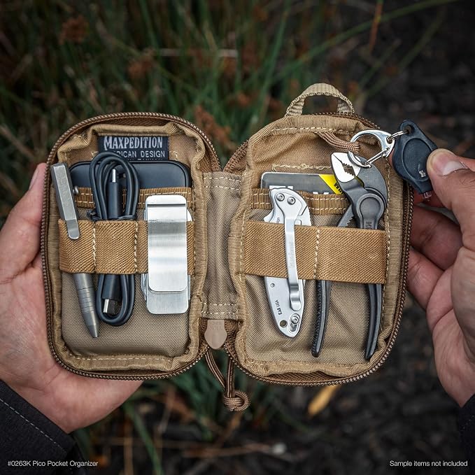 MAXPEDITION Pico Pocket Organizer, Ultra Compact EDC Gear Pouch, Tactical Utility Pouch for Everyday Carry, Tools, Gadgets, Outdoor First-Aid Kit, Survival