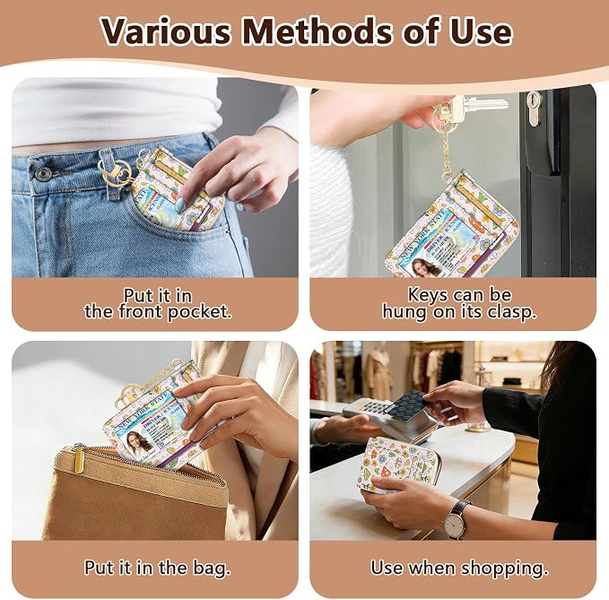 GIANCOMICS Slim Wallet Credit Card Holder Women, Cute Mushroom Rfid Blocking Small Card Case, Keychain Thin Pocket Curved Zipper Wallet, Travel Card Holder PU Leather ID Window, Ladies Female Gifts