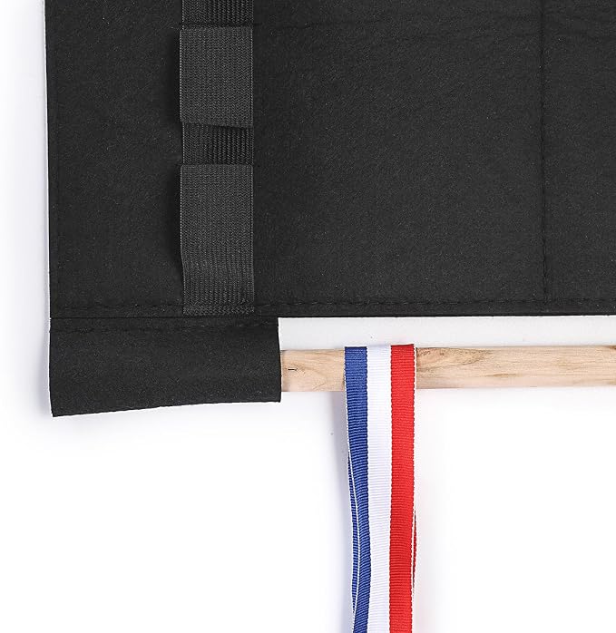 JUXYES Wall Hanging Martial Arts Belts Organizer, Portable Karate Belt Display Holder with Medals Hanging Stick, Lightweight Hanging Taekwondo Belt Display Holder for Martial Arts Learner