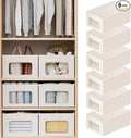 Linen Closet Organizers and Storage 6 Packs-Coset Storage Bins with Clear Windows,Closet Baskets for Organizing Clothes, Pants, Towels
