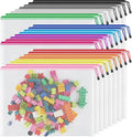 Smarpau Large A3 Mesh Zipper Pouch, 24 Pack 12 Colors 17.4" x 12.4" Zipper Pouches for Organizing, Multipurpose Waterproof Zipper Bags for Office Supplies