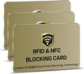 SaiTech IT 3 Pack RFID Blocking Card for Credit Debit ID Card, Golden | Slim Anti-Theft Contactless NFC RFID Blocker Protector, Easily Fit into Wallet and Purse, for Men & Women
