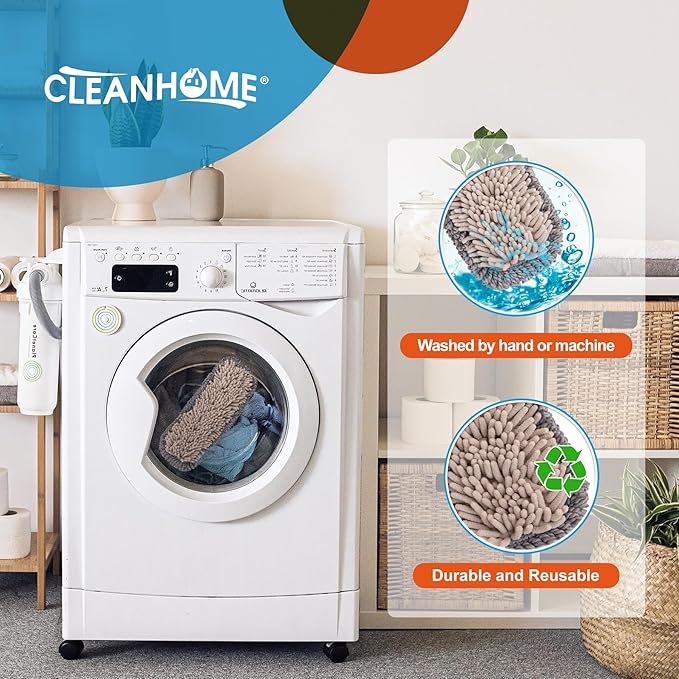 CLEANHOME Microfiber Mop Pads 4 Pieces for Floor Cleaning,Fit CLEANHOME Dust Mop: B09PBPGSJ3, Chenille Microfiber Replacement Pads