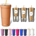 Frost Buddy Togo Buddy 30oz Tumbler - Insulated Stainless Steel (Caramel) | Double-wall vacuum insulated | Spill-proof flip lid | 18/8 premium stainless steel
