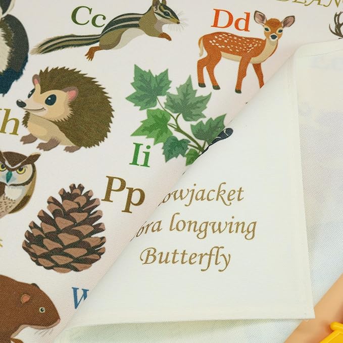 Classroom Wall Flag Decor-Teacher Gift-Inspirational Back to School Wall Banner Decor-Woodland Alphabet-Hanging Rectangular Canvas Banner for Classroom Teacher Office Reading Corner