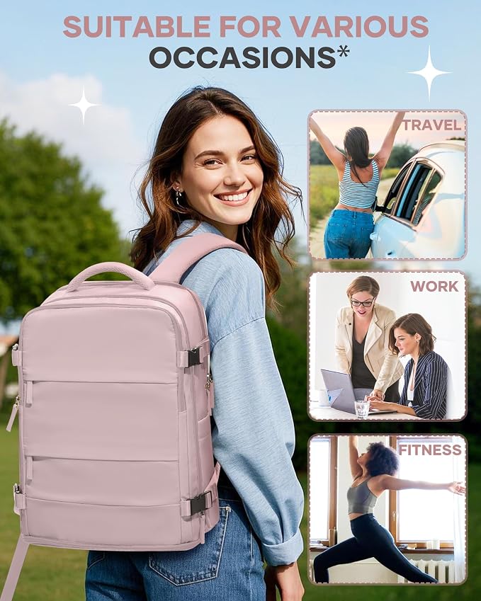 coofay Large Travel Backpack For Women Men Airline Approved Carry On Backpack Flight Approved Waterproof Sports Backpack Casual Daypack Hiking Backpack