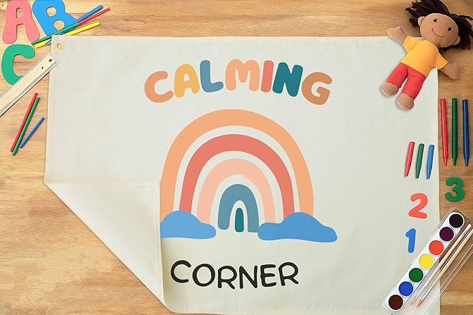 Classroom Wall Flag Decor-Teacher Gift-Inspirational Back to School Wall Banner Decor-Calming Corner-Hanging Rectangular Canvas Banner for Classroom Teacher Office Reading Corner