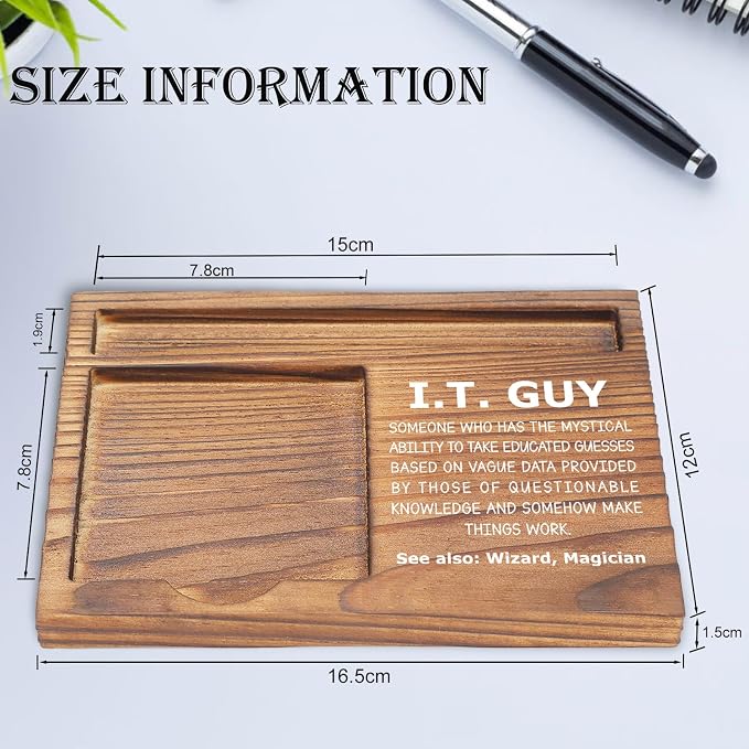 Funny IT Guy Sticky Note Holder, Tech Support Appreciation Gift, Geeky Desk Organizer for IT Professionals, Programmers, Self-Stick Note Pad Holders EDP122