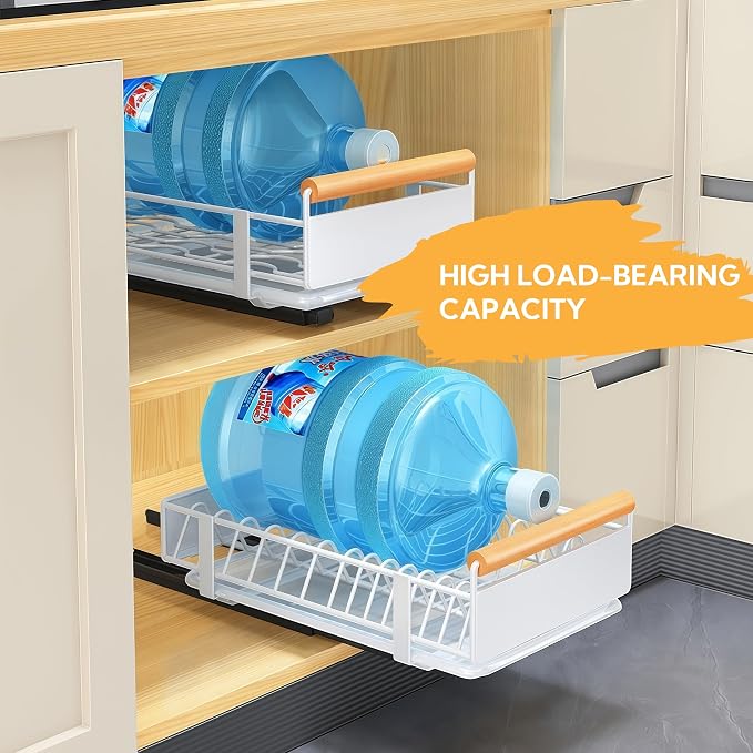 Pull-Out Dish Rack for Cupboard, Slide Out Dish Drying Rack for Kitchen Cabinets, Pull Out Drawer for Kitchen Under Sink Organizer (Bowl Rack Extra-Large)