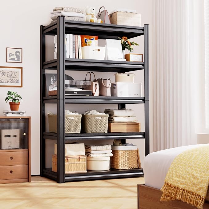 Metal Garage Shelving 5 Tier Storage Shelves, 71"Hx35"Wx16"D Adjustable Heavy Duty Shelving Unit and Storage Large Rack, Utility Steel Shelf 2 Pack for Shop Warehouse Industrial Pantry Basement
