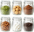 ComSaf Ribbed Glass Mason Jars with Airtight Lids 25 oz 6 Pack Coffee | Flour sugar coffee beans, Fermenting pickling, Farmhouse pantry decor, Kitchen storage, Dry food storage, Sourdough starter