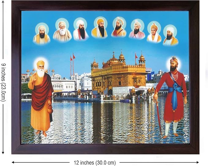 Lord Sikh Guru poster print with frame for Home Decor and Gifting Purpose (229-140)