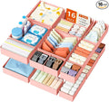 DIMJ Drawer Organizer Clothes - 16 Pack Baby Dresser Organizer for Nursery, Foldable Drawer Organizer Bins for Closet Bedroom Organization, Fabric Clothes Storage Dividers for Underwears, Socks, Bras
