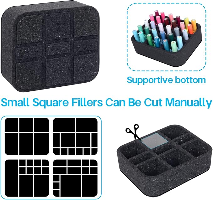Nail Polish Organizer Holder Foam Pad DIY with 9 Slots for Storage Nail Polish or Essential Oil Tray for Drawers Black