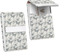 2Pack Leather Stainless Steel Business Card Holder, Metal Slim Business Card Case for Women or Men, Pocket Business Card Carrier with Prints, Magnetic Closure, RFID Blocking