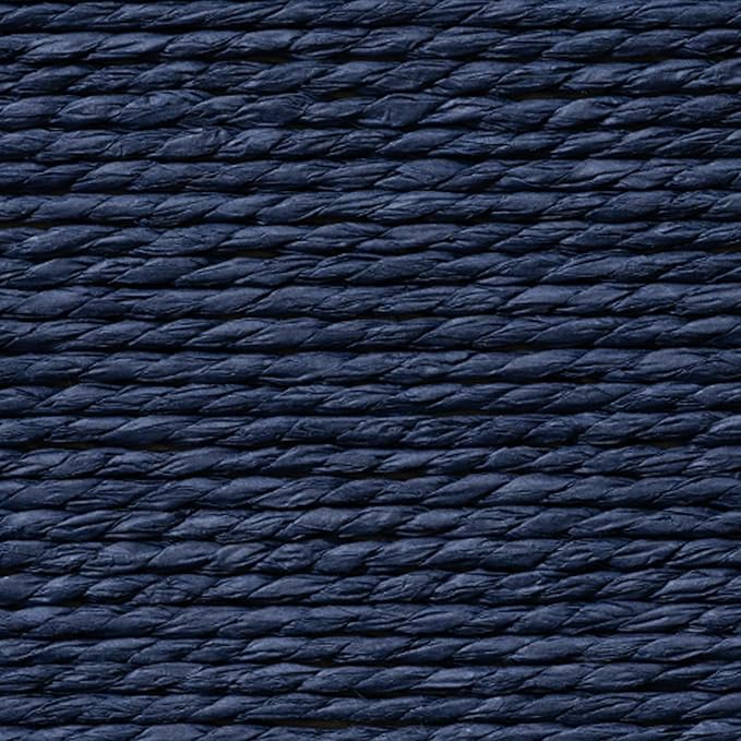 LA JOLIE MUSE Storage Baskets for Organizing - Set of 4 Sturdy Woven Paper Rope Decorative, Stackable Wicker Baskets for Makeup Closet, Bathroom, Bedroom (Navy Blue)