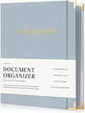Important Document Organizer Set with Folders - Complete Linen Ring Binder Set Safely Stores All Documents & Files in One Place - Easy to Use Expanding Storage Incl. Envelopes, Pockets & Labels