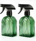 Green Glass Spray Bottle, Refillable Indoor Plant Mister,13.5oz Water Spray Bottle with Adjustable Nozzle,Plant Mister Spray Bottles for Indoor Plants, Cleaning, Hair Care, Pets Care(2pcs)