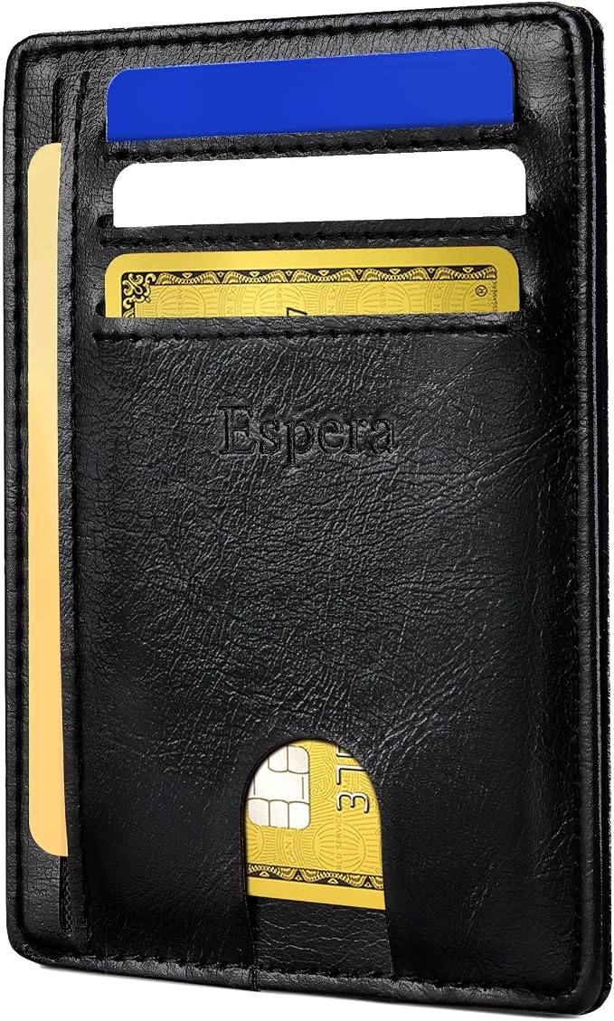 Espera Slim Minimalist Front Pocket Wallet for Men, RFID Blocking Credit Card Holder, Thin Travel ID Card Case, Gifts for Men