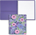 Steel Mill & Co Cute Large Spiral Notebook College Ruled, 11" x 9.5" with Durable Hardcover and 160 Lined Pages, Lilac Floral