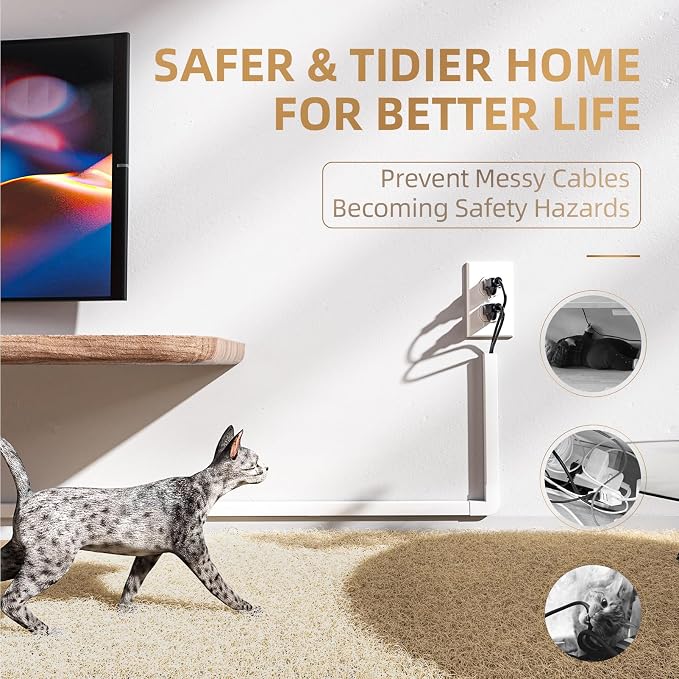 Delamu TV Cord Hider Wall, 142in Cable Hider, Cord Covers for 2-3 Wires on Wall, Paintable Wire Hiders Wire Covers for TV Cords on Wall, TV Cord Hider for Wall Mounted TV, 0.95in W x 0.55in H, White