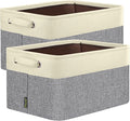 BALEINE 2 Pack Fabric Closet Storage Bins for Shelves, Linen Closet Organizers and Storage, Decorative Baskets for Organizing, Shelf, Clothes, Home, Office (Grey, 15"x11"x9.5")