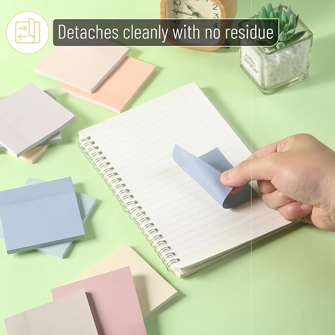 Mr. Pen- Sticky Notes, 3"x3", 12 Pads, 600 Sheets, Soft Vintage Colors | Sticky Notes Bulk, Self-Stick Note Pads, Perfect for Office, School, Home, Study & Organization