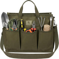Portable Garden Tool Bag, Canvas Organizer with Adjustable Strap – Green