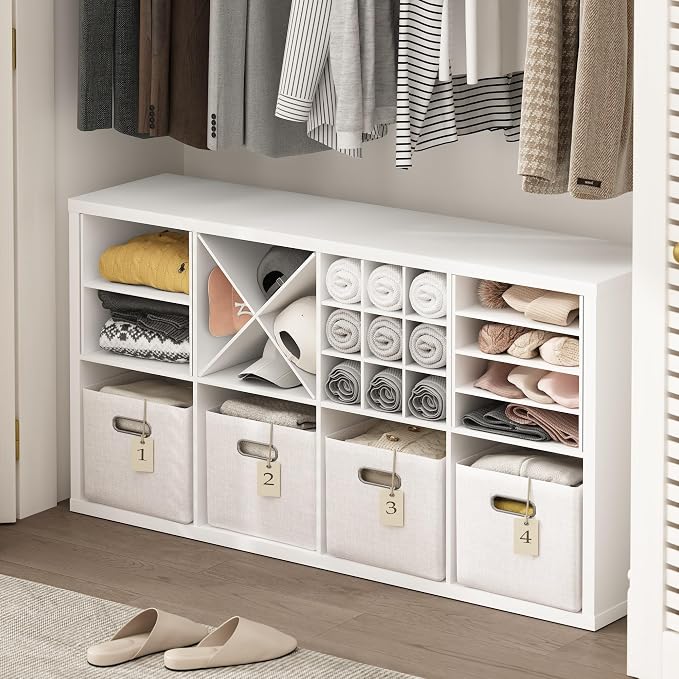 Furinno Cubicle 9-Compartment Cube Insert, Cube Organizer, Plain White | Grid Shelf Dividers, Fits into Furinno Extra Thick Cubes, for Organizers and Storage (Does not fit IKEA Kallax Shelving)
