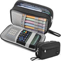 Pencil Case Big Capacity Pen Pouch Large Storage Holder Marker Pen Bag Durable 3 Compartment School Office Desk Organizer Portable Cute Zipper Stationery for Kids Teen Student Boys Girls Adults Klein