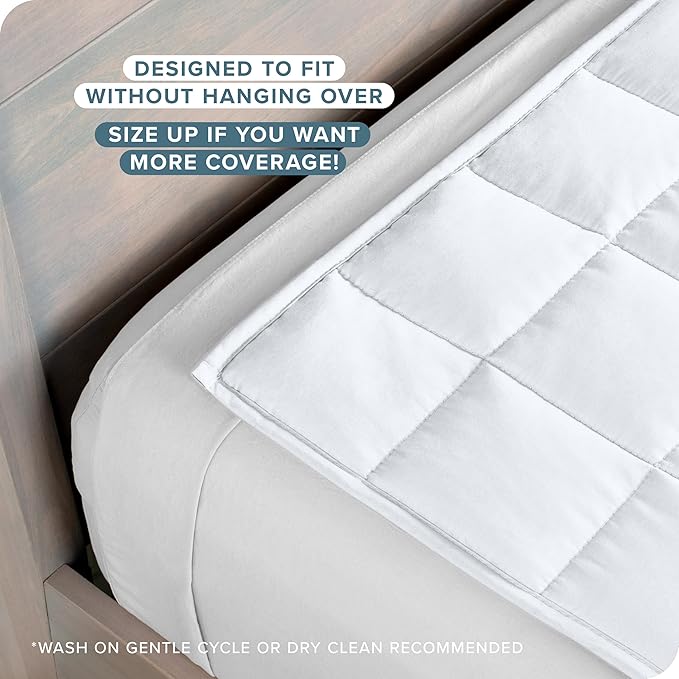 Bare Home Weighted Blanket Twin or Full Size 7lb (40" x 60") - All-Natural 100% Cotton - Premium Heavy Blanket Nontoxic Glass Beads (White, 40"x 60")