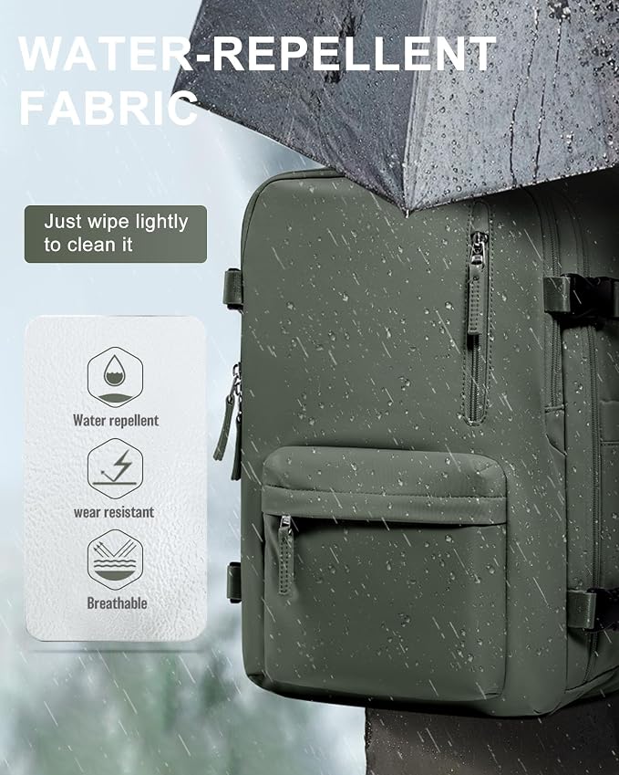 Travel Backpack Women,Carry On Backpack Flight Approved 18x14x8 inches Bag Spirit Airlines Personal ltem,College Sports Hiking Rucksack Waterproof Outdoor Casual Daypack Laptop Blackpack Men,Green