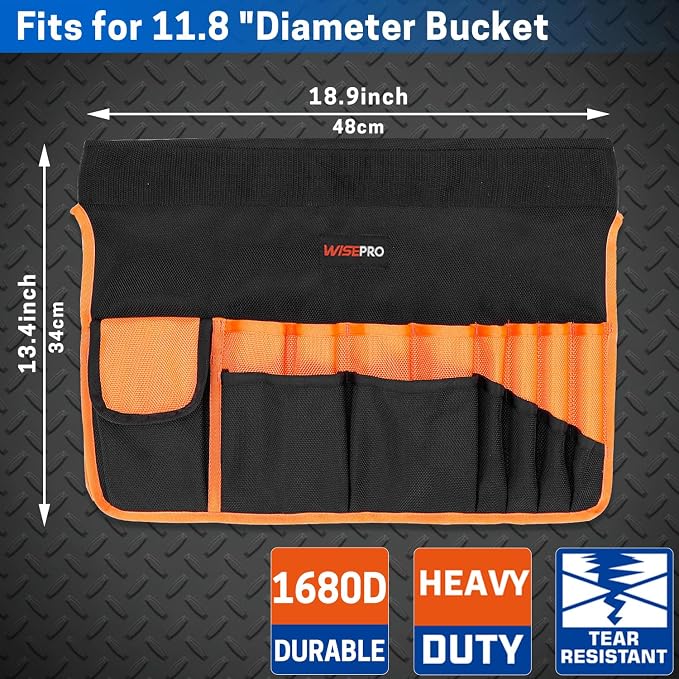 Bucket Tool Organizer, Bucket Organizer with 30 Pocket, Tool Organizer for 5 Gallon Bucket, Storage Bag for Bucket(Bucket not Included)