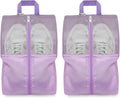 Shoe Bags For Travel, Used As For Storage or Shoe Travel Bag, Space Saving When Travelling With This Travel Shoe Bags For Packing, Waterproof Nylon Sneaker Bag. (Light Purple, 2 Pack, Medium)