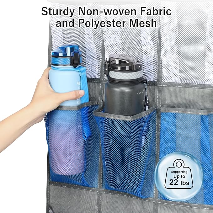 F-color Over the Door Organizer for Cruise - 16-Pocket Hanging Organizer | Tool-Free Mount with 4 Metal Hooks, See-Through Mesh Pockets, Lightweight & Foldable, Space-Saving for Travel and Daily Use