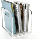 Clear Acrylic Magazine File Holder, 3 Compartment Desk Organizer | 3 spacious vertical compartments hold magazines, files, books & more. Clear acrylic, non-slip base. No assembly, portable.