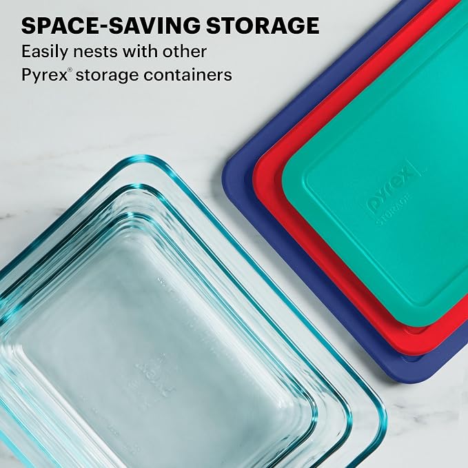 Pyrex Simply Store (5-Pack) Large Glass Food Storage Containers Set, (3, 6 & 11 Cup) Meal Prep Containers With Plastic BPA-Free Lids, Dishwasher & Microwave Safe | Meal Prep Rectangular Dishes W/ Lids | Nonporous Material | Resists Stains Or Odors | St...