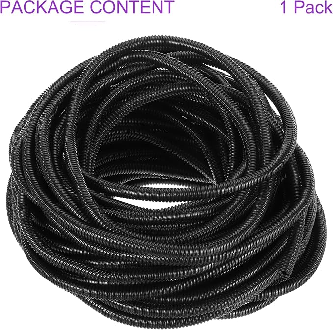 DMiotech 100ft Wire Loom Split Tubing 5/8 Inch(16 Mm) ID, Cord Protectors from Pet Flexible Conduit Cable Management for Office, Home, Garden, Black