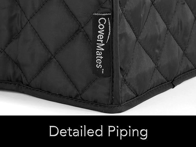 Covermates Keepsakes Toaster Cover – Quilted Appliance Protector for Coutertop Bread Ovens – Dust & Stain Resistant, Washable Slip‑On Design for Countertop Storage, Black