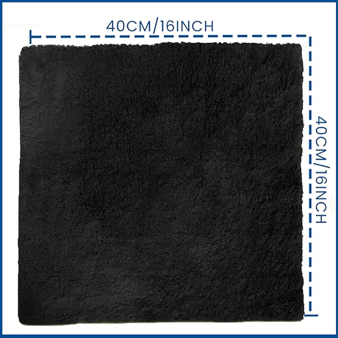 Towelogy® Super Absorbent Microfibre Cloth | Absorbs Over 10 Times its Weight in Water | Sponge-Like Absorbency | Multipurpose Scratch-Free Cleaning Cloth for Household Use (Black)