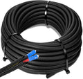 Sasylvia 3/4" x 100 ft Split Wire Loom Tubing Automotive Wire Loom Assortment Split Cable Sleeves Bulk Flexible Electrical Conduit Protective Kit