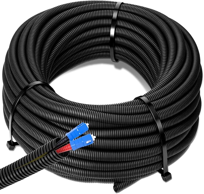 Sasylvia 3/4" x 100 ft Split Wire Loom Tubing Automotive Wire Loom Assortment Split Cable Sleeves Bulk Flexible Electrical Conduit Protective Kit