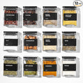 Glass Spice Jars with Bamboo Lid, 4oz Square Spice Containers for Pantry Organization, Seasoning Bottles with Labels, Spoons, Funnel for Salt Sugar