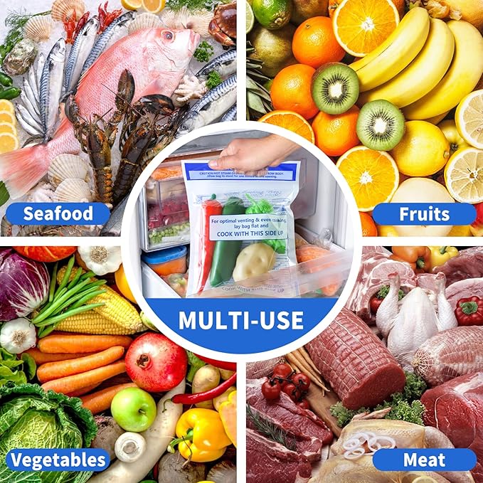 50 Pcs Microwave Steamer Bags 7.9 X 8.6 Inch Zipper Steam Cooking Bags Reusable Microwave Cooking Bag for Vegetables Potatoes and Meat (50)