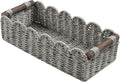 Toilet Paper Storage Basket Bathroom Counter Organizer Wicker Baskets for Organizing Cute Basket for Bedroom Nursery Room Kitchen Bathroom Decor-Gray