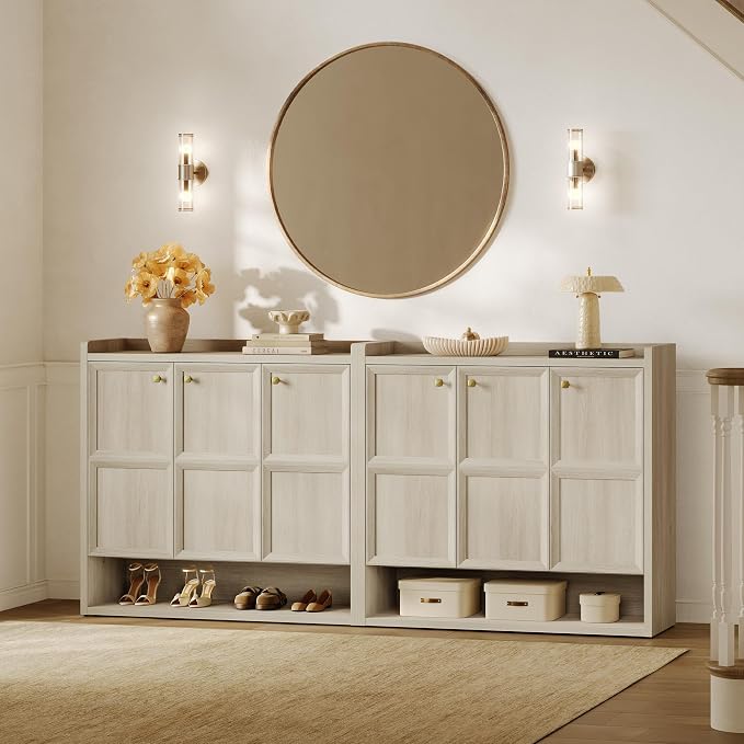 SICOTAS Shoe Storage Cabinet for Entryway, 6-Tier Shoe Cabinet with 3 Doors | 47.6" Wide Extra Large Shoe Cabinet with 3 Doors, Holds Up to 30 Pairs, Adjustable Shelves Shoes Rack Organizer for Hallway